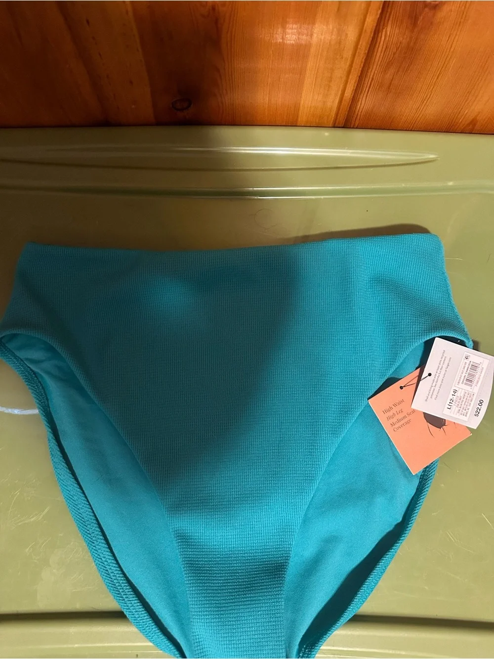Shade & Shore High-Waist Bikini Bottoms in Teal